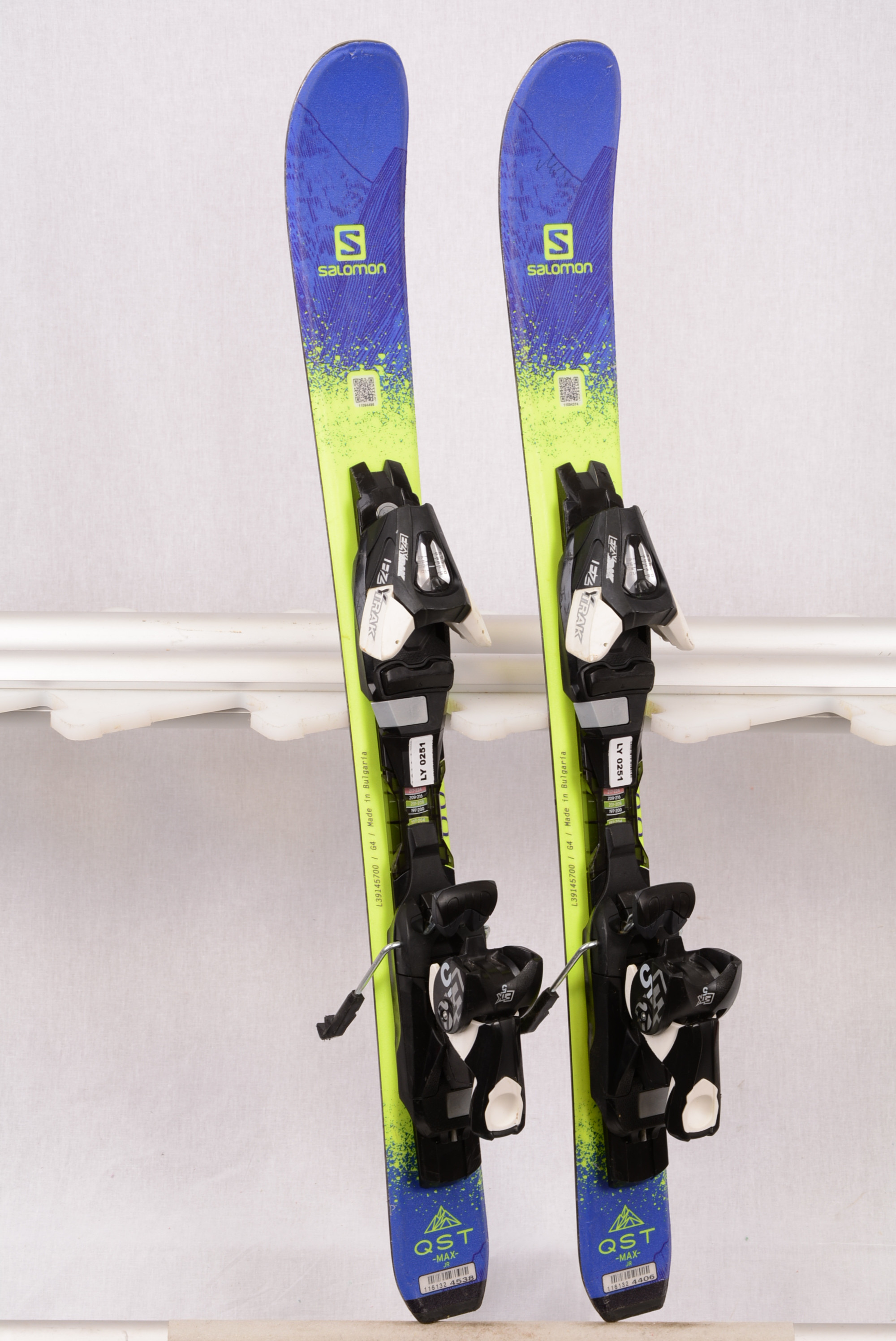 children's/junior skis SALOMON QST MAX jr., BLUE/yellow + Atomic 