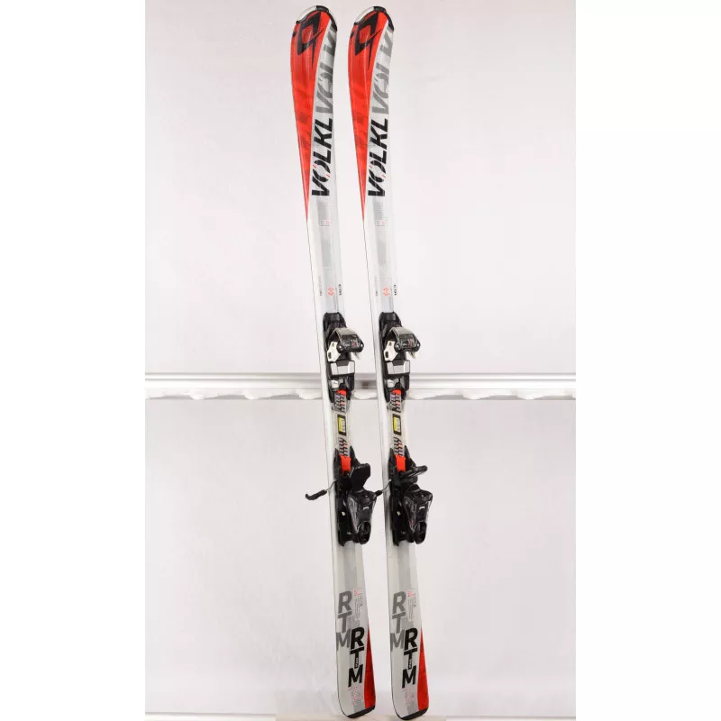 skis VOLKL RTM 7.4, White/red, FULL sensor woodcore, TIP rocker + Marker FDT10
