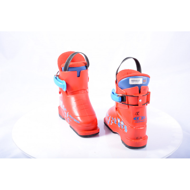 children's/junior ski boots SALOMON T1 red, TELETABIZ ( TOP condition )