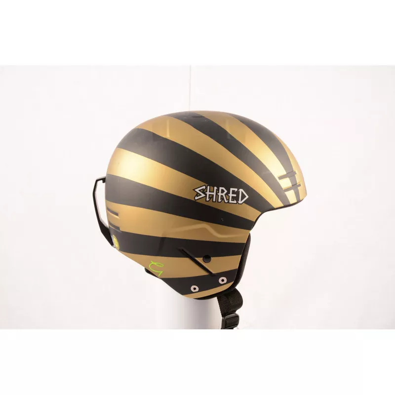 skihelm/snowboardhelm SHRED BASHER NOSHOCK helmet, Black/gold, FIS norm ( NIEUW )
