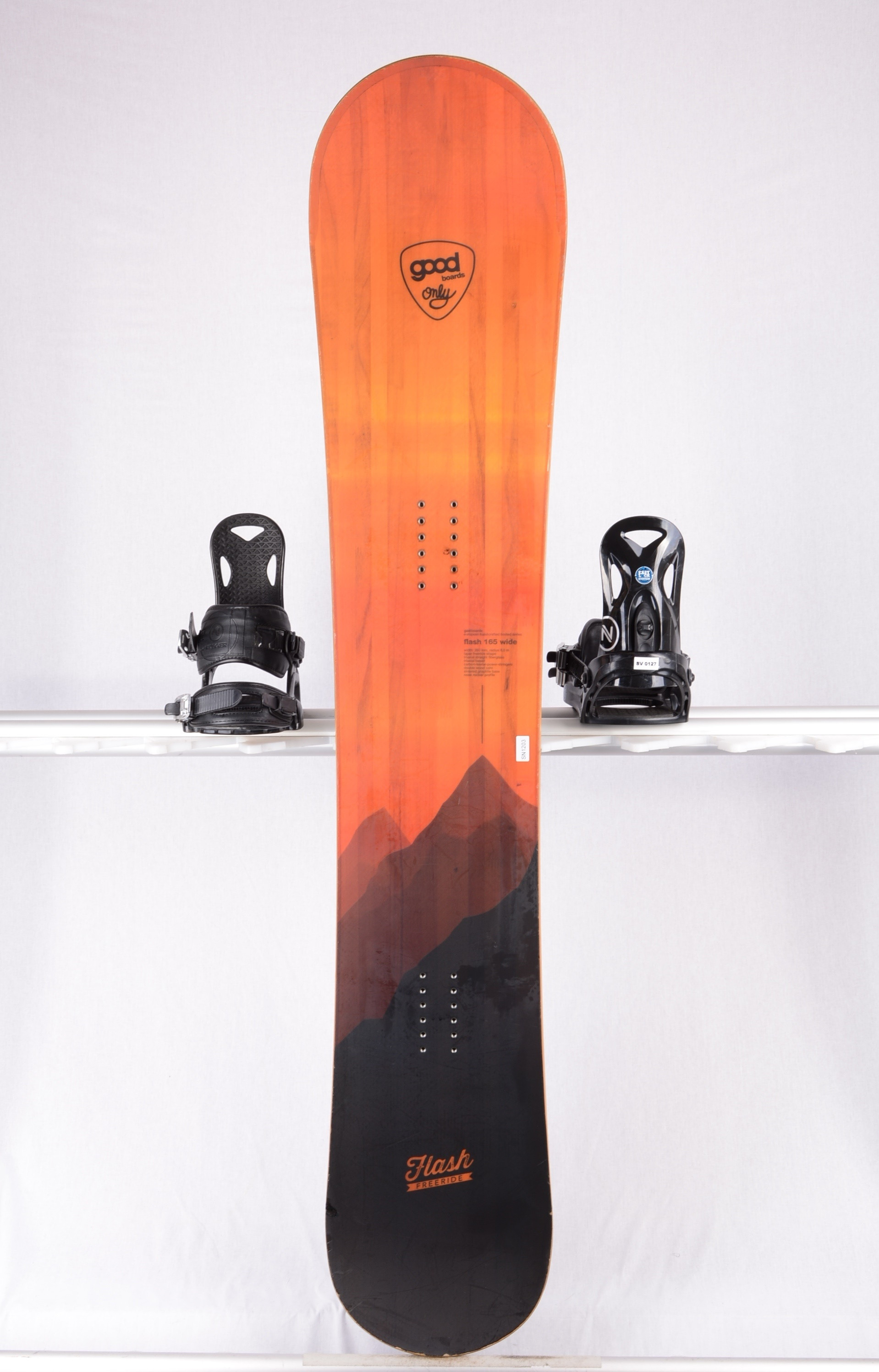 snowboard FLASH FREERIDE WIDE, ORANGE/black, DOUBLE woodcore, carbon, kevlar, graphite FLAT/rocker - Mardosport.com