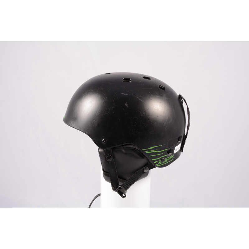 lyžiarska/snowboardová helma SALOMON JIB Stickers, Black/green, nastaviteľná