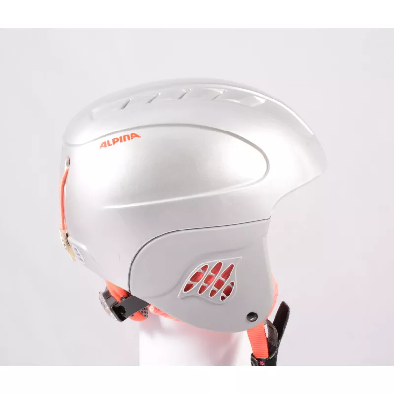 casco de esquí/snowboard ALPINA CARAT 2019, silver/orange, ajustable ( condición TOP )