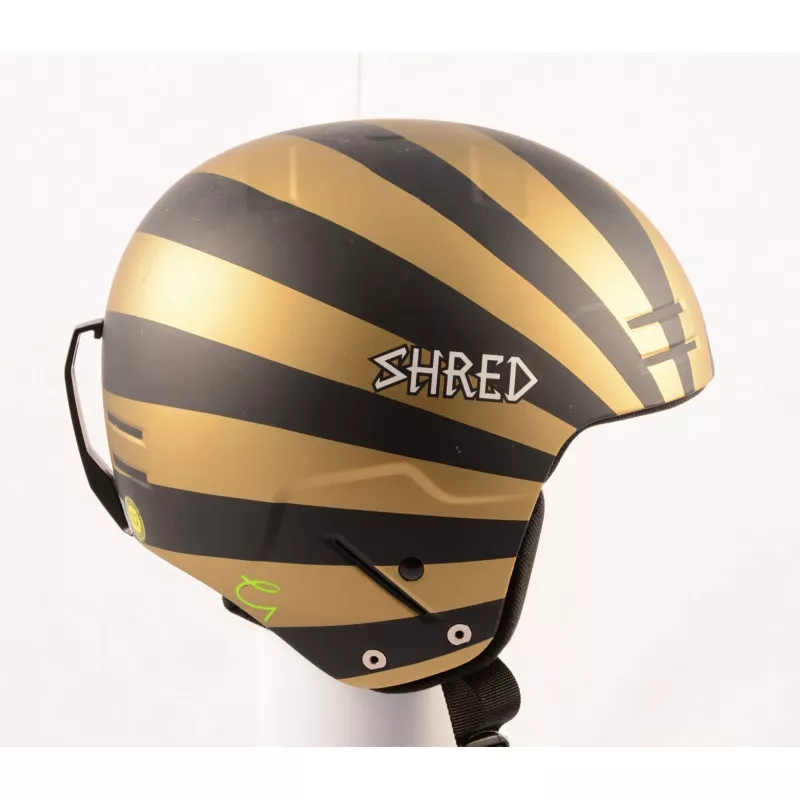 skidhjälm/snowboardhjälm SHRED BASHER NOSHOCK helmet, Black/gold, FIS norm ( NY )