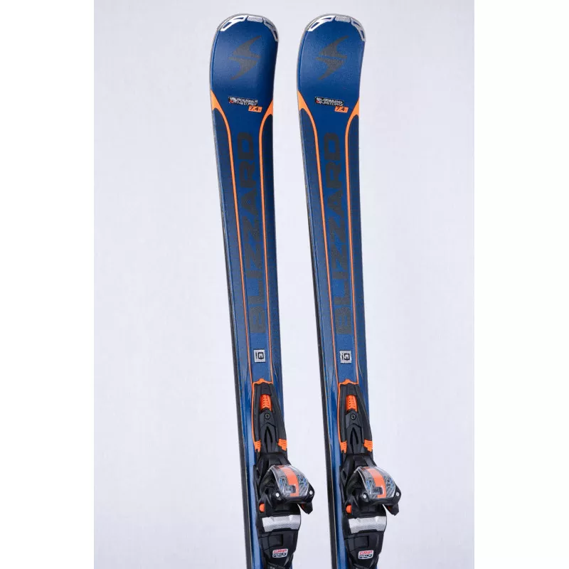 esquís BLIZZARD QUATTRO 7.4 Ti, BLUE/orange, IQ system, Woodcore, Carbon, Titanium + Marker Power 12 TCX ( Condición TOP )