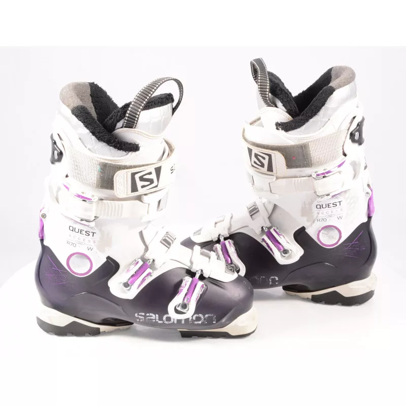 dames skischoenen SALOMON QUEST ACCESS R70 W purple/white, SKI/WALK, Ratchet buckle, micro, macro