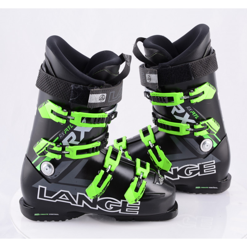 skischoenen LANGE RX 100/90 BLACK/green, ULTIMATE control, FLEX adj. ALU, CANTING, CONTROL fit