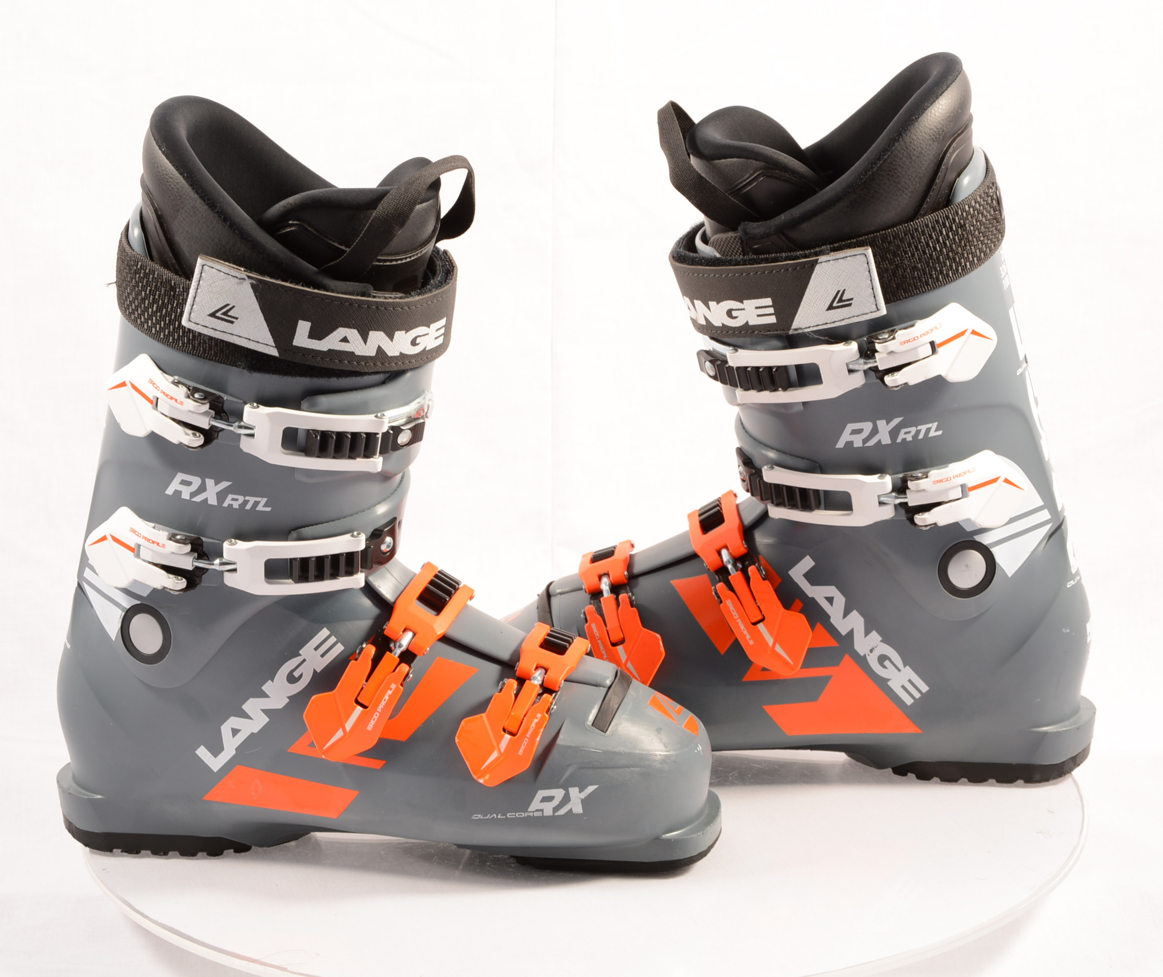 pomp Daar Voetzool ski boots LANGE RX 100/90 RTL, GREY/orange, DUAL CORE, ERGO profile, micro,  macro - Mardosport.com