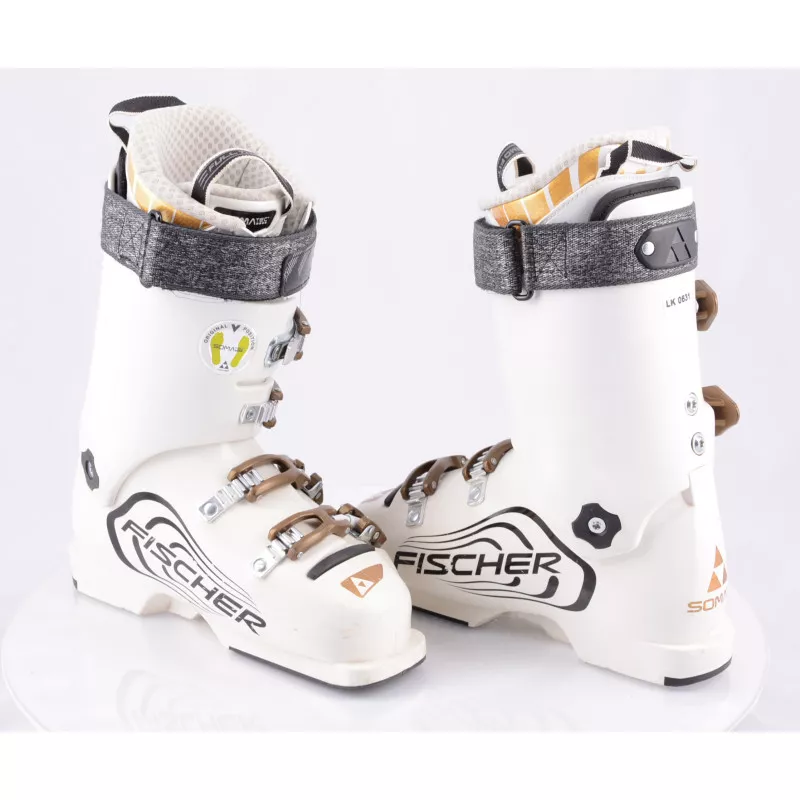 chaussures ski femme FISCHER TRINITY 110 VACUUM, WHITE, SOMATEC, micro, macro, VACUUM fit ( en PARFAIT état )