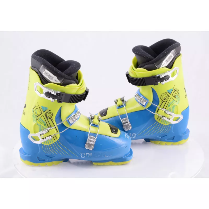 chaussures ski enfant/junior DALBELLO CXR 3, 2019 ratchet buckle, BLUE/yellow ( en PARFAIT état )