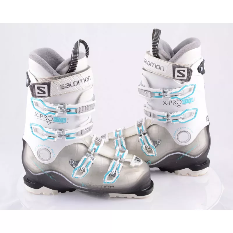 botas esquí mujer SALOMON X PRO R70 W, WIDE, WHITE/turq., CALF adj., OVERSIZED pivot, micro, macro