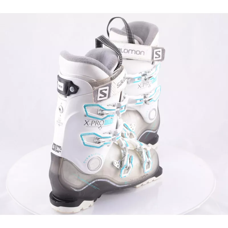 women's ski boots SALOMON X PRO R70 W, WIDE, WHITE/turq., CALF adj., OVERSIZED pivot, micro, macro