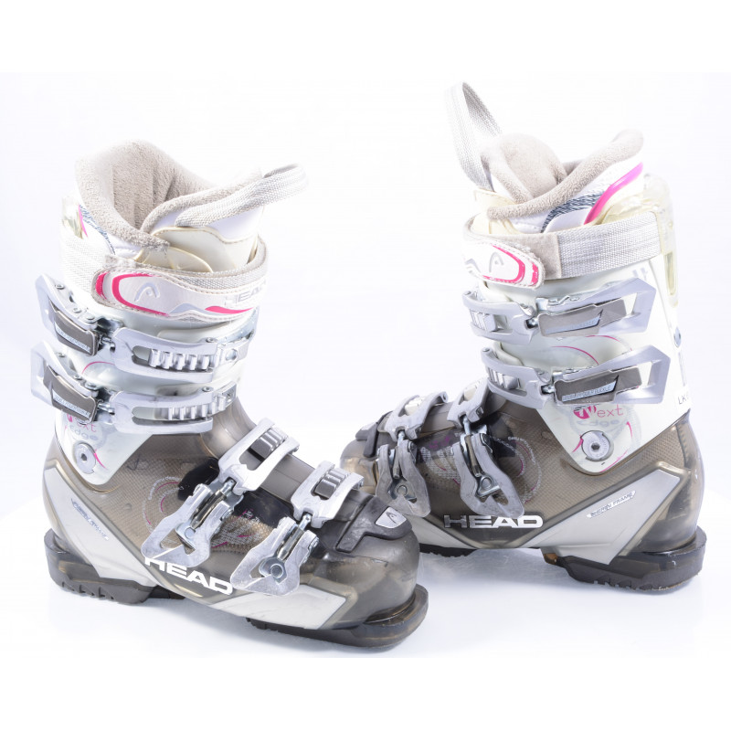 women's ski boots HEAD NEXT EDGE 90 W, energy frame, double power buckle, transp/grey/white