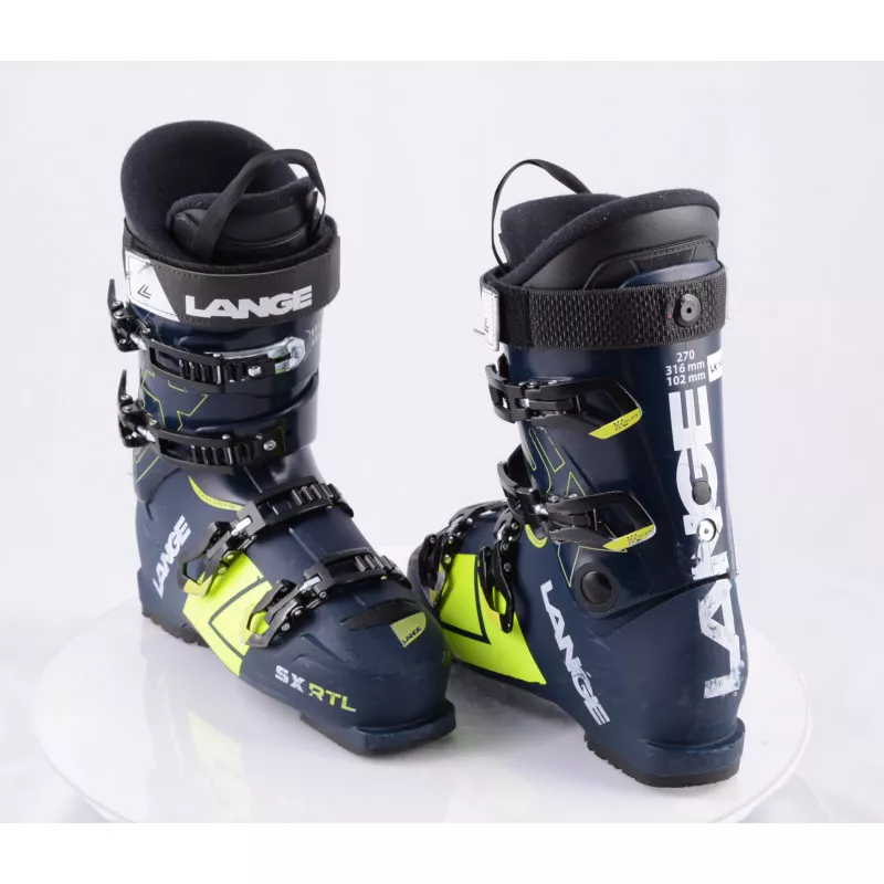 chaussures ski LANGE SX 100/90 RTL, BLUE/yellow, micro, macro, QUICK macro, EASY step in