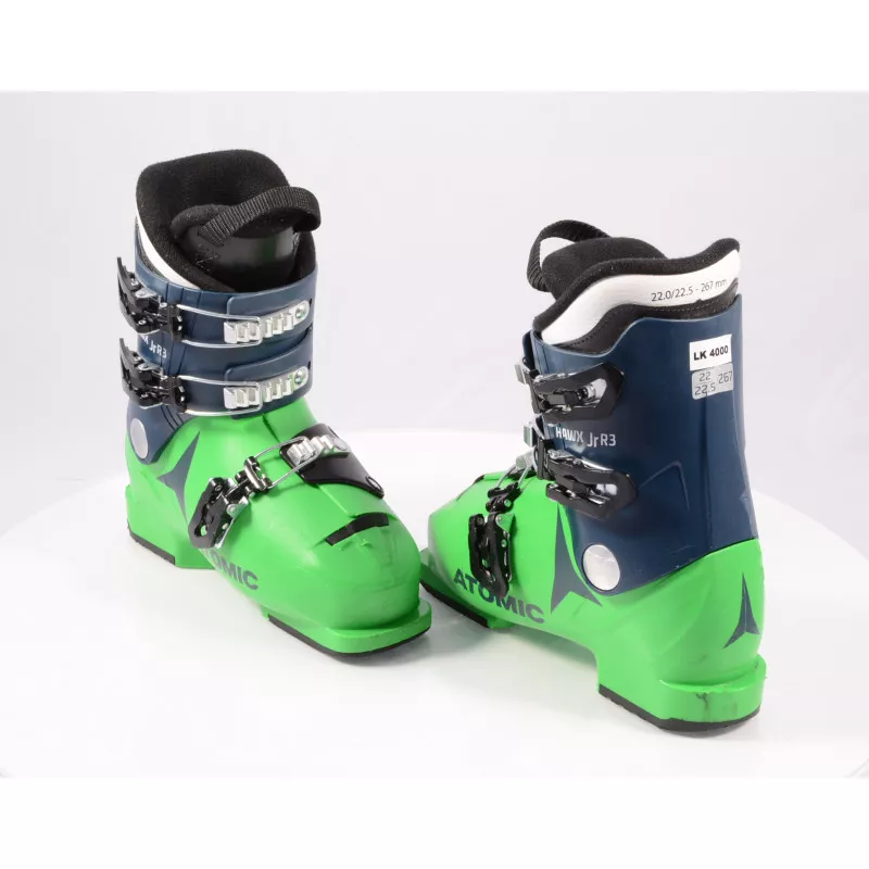 chaussures ski enfant/junior ATOMIC HAWX JR R3 2020 GREEN/blue, THINSULATE insulation, macro