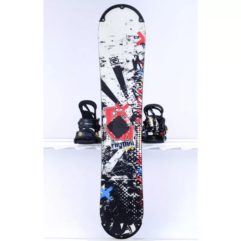 gyerek snowboard FLOW RHYTHM, Black/white/red, WOODCORE, sidewall, HYBRID/rocker