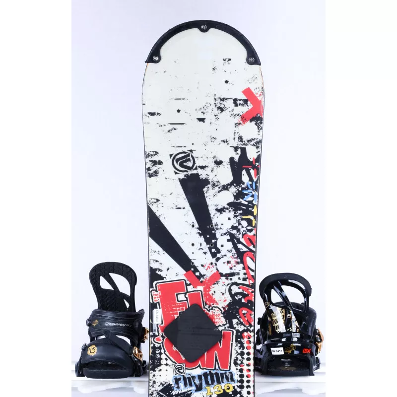 detský/juniorský snowboard FLOW RHYTHM, Black/white/red, WOODCORE, sidewall, HYBRID/rocker