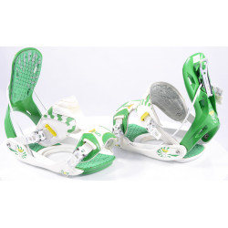 snowboard binding FLOW 5, WHITE/green, size L ( TOP condition )