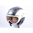 lyžařská/snowboardová helma SLOKKER BAKKA GRENZWERTIG 2019, WHITE/carbon, POLARIZING visor, PHOTOCHROMATIC visor