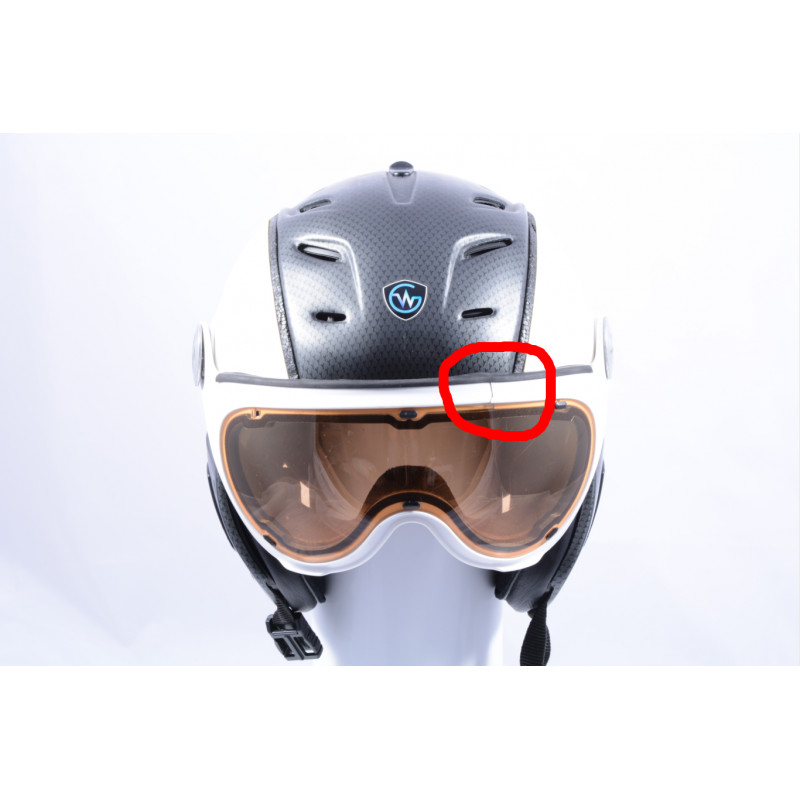 casco da sci/snowboard SLOKKER BAKKA GRENZWERTIG 2019, WHITE/carbon, POLARIZING visor, PHOTOCHROMATIC visor