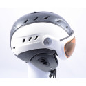 lyžiarska/snowboardová helma SLOKKER BAKKA GRENZWERTIG 2019, WHITE/carbon, POLARIZING visor, PHOTOCHROMATIC visor