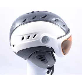 ski/snowboard helmet SLOKKER BAKKA GRENZWERTIG 2019, WHITE/carbon, POLARIZING visor, PHOTOCHROMATIC visor