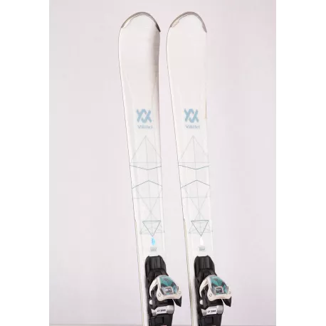 dames ski's VOLKL FLAIR 76 white 2019, DUAL woodcore, TIP rocker, grip walk + Marker Compact lady 10 ( TOP staat )