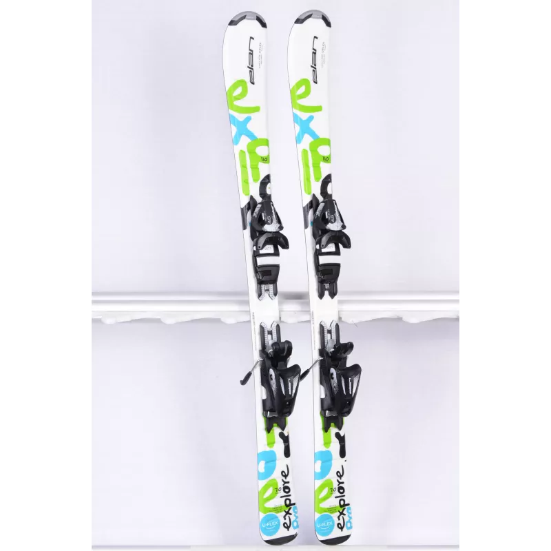 children's/junior skis ELAN EXPLORE PRO, U-Flex, Full power cap, synflex, fibreglass + Elan EL 4.5 ( TOP condition )