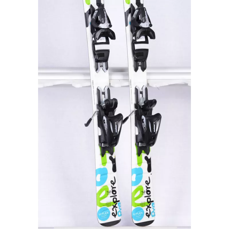 skis enfant/junior ELAN EXPLORE PRO, U-Flex, Full power cap, synflex, fibreglass + Elan EL 4.5 ( en PARFAIT état )