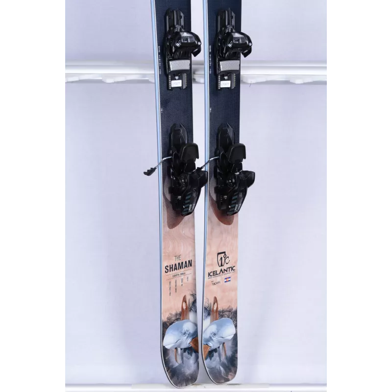 skis freeride ICELANTIC THE SHAMAN NATURE, partial TWINTIP + Marker Jester 16 ( comme NEUFS )