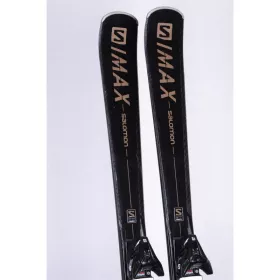skis SALOMON S/MAX 1947, 2021, black, grip walk, poplar woodcore, double ti + Salomon Z12 ( en PARFAIT état )