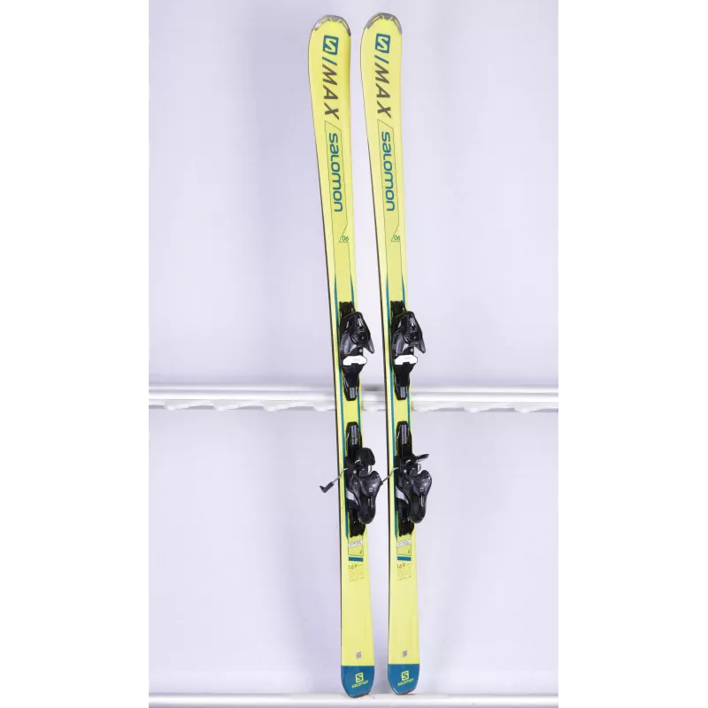 skidor SALOMON S/MAX 6 R 2019 YELLOW, fiberglass layer, woodcore, powerframe fiber + Salomon Mercury 11