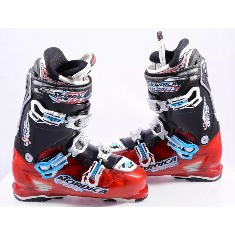 lyžiarky NORDICA FIRE ARROW F3, soft/hard adjustment, canting, custom fit, red/black/white ( TOP stav )