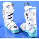 botas esquí mujer SALOMON X MAX 90 W, MY custom fit 3D, THERMO, OVERSIZED pivot, CUSTOM shell, WHITE/green ( condición TOP )